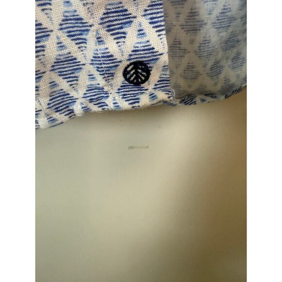 Vustra Men’s Blue geometric design Button Down Shirt Size L - Picture 4 of 8